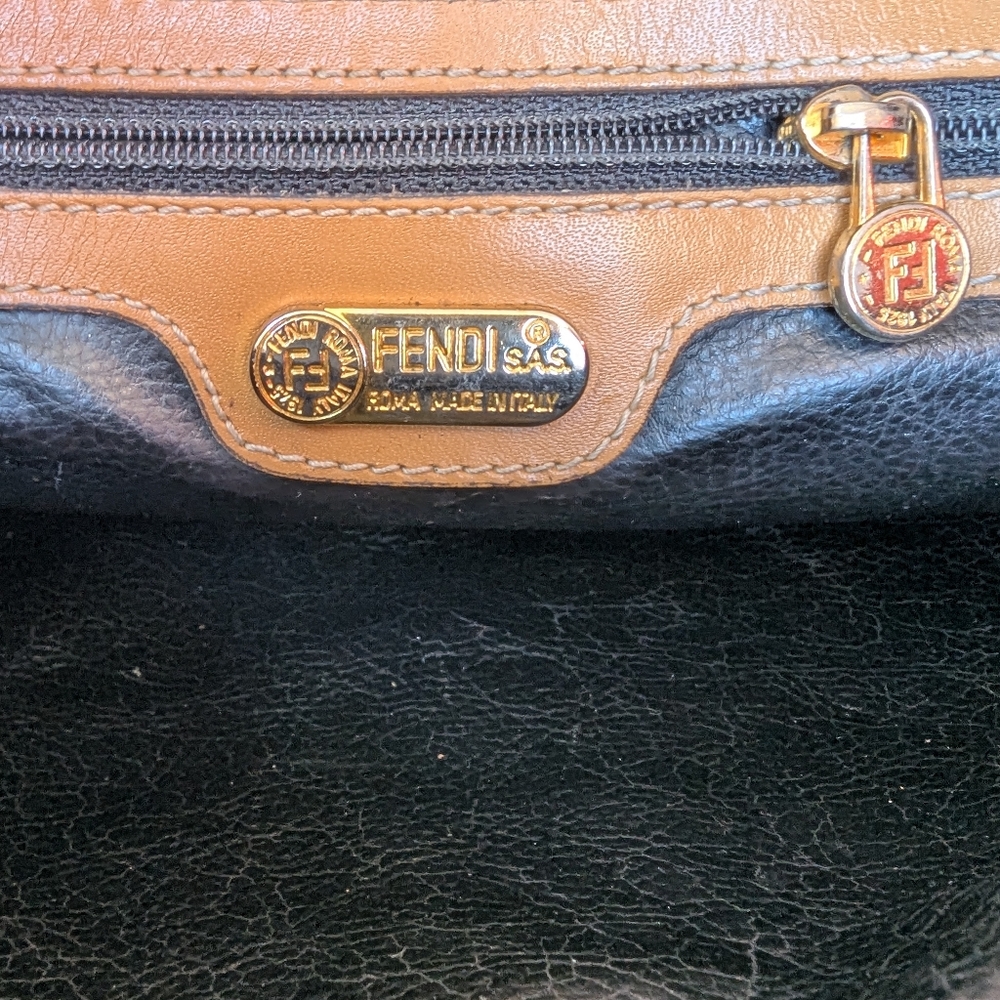 Fendi Black and Tan Striped Crossbody Bag - Picture 15 of 16